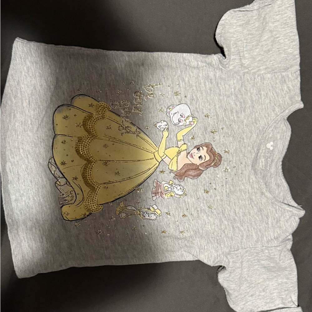 Disney Gray T-Shirt with Belle in Yellow Dress